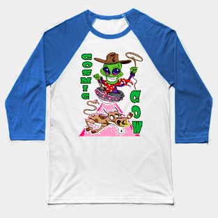 Cosmic Cow Alien Abduction Cow Baseball T-Shirt